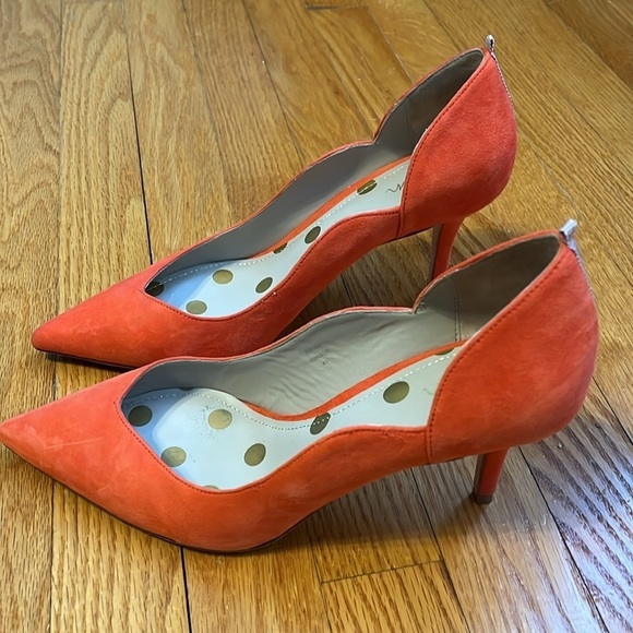 Women's Suede Pointed Toe Wave Edge Stiletto Heel Pumps Shoes Sz 41 US 10 - Picture 4 of 7